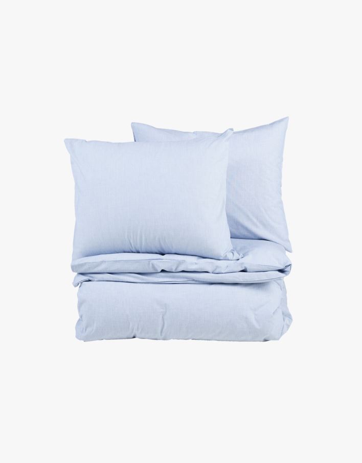 Voodipesukomplekt chambray puuvillane hele sinine - 150x210 cm hele sinine - 1