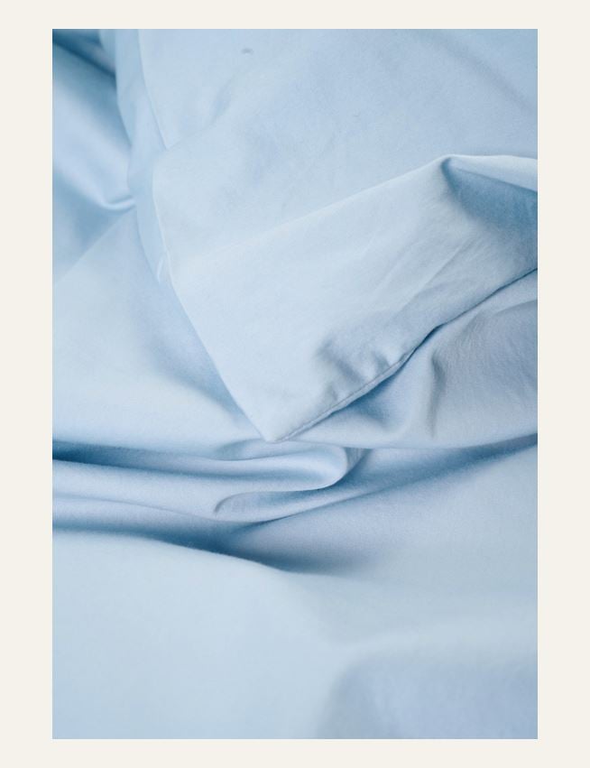 Voodipesukomplekt satiinpuuvillane taevasinine - 2