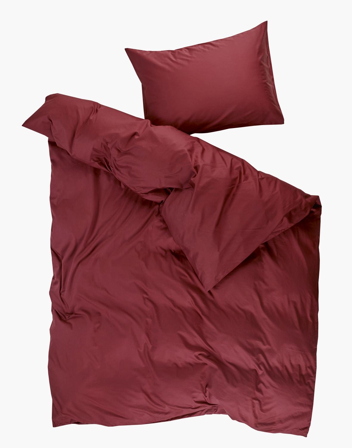 Voodipesukomplekt satiinpuuvillane tumepunane - 4