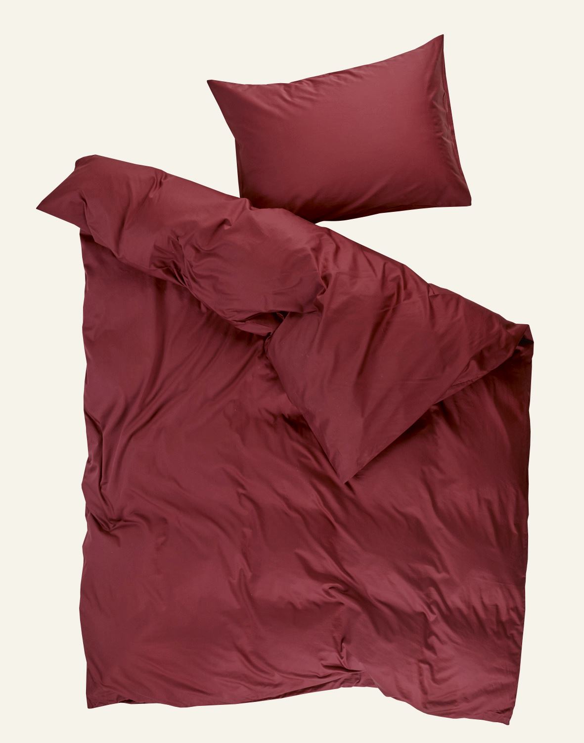 Voodipesukomplekt satiinpuuvillane tumepunane - 4