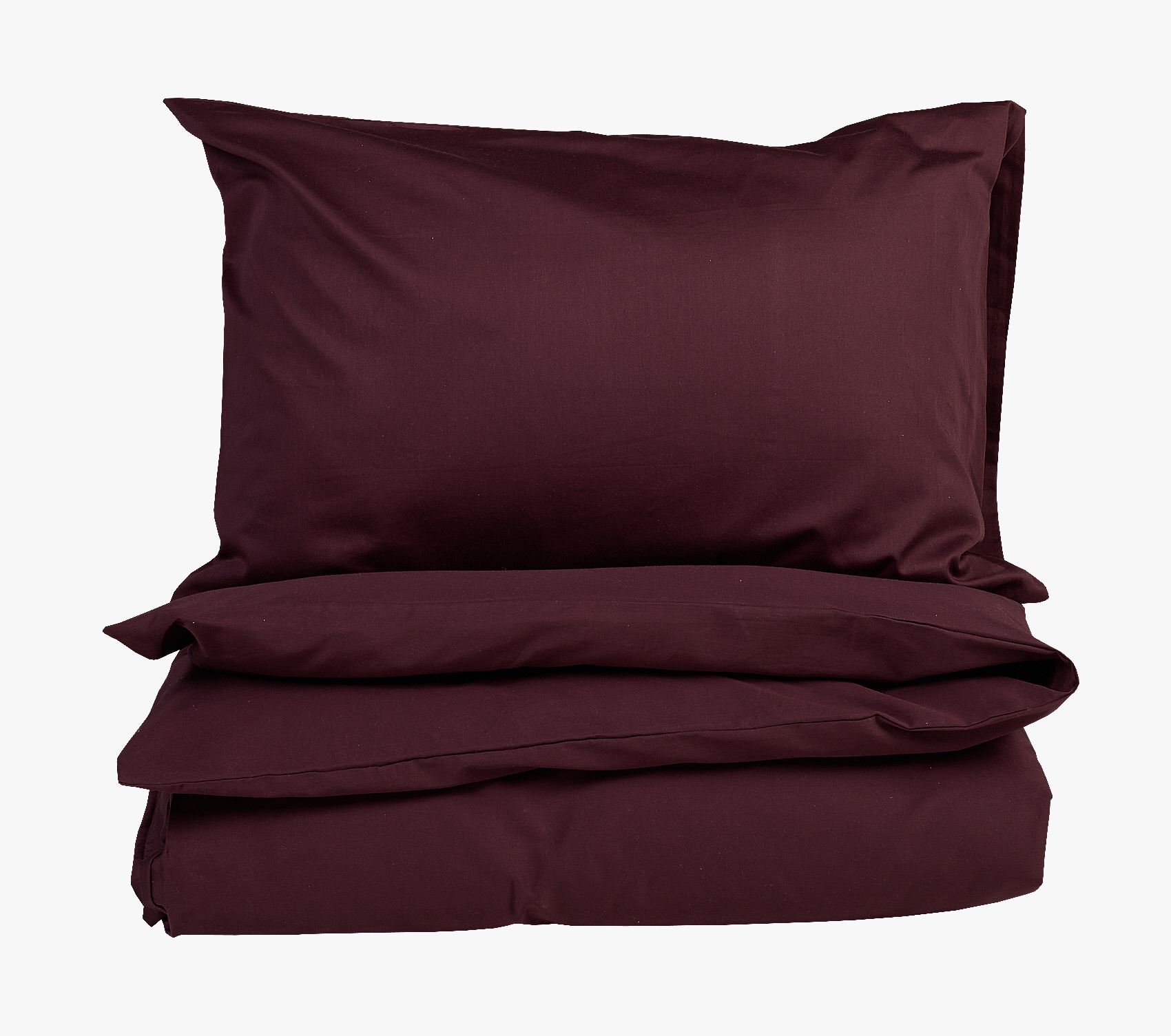 Voodipesukomplekt satiinpuuvillane tumepunane - 150x210+50x60 cm tumepunane - 1