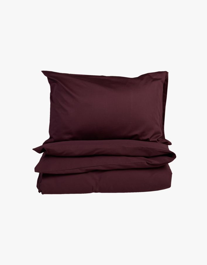 Voodipesukomplekt satiinpuuvillane tumepunane - 150x210+50x60 cm tumepunane - 1