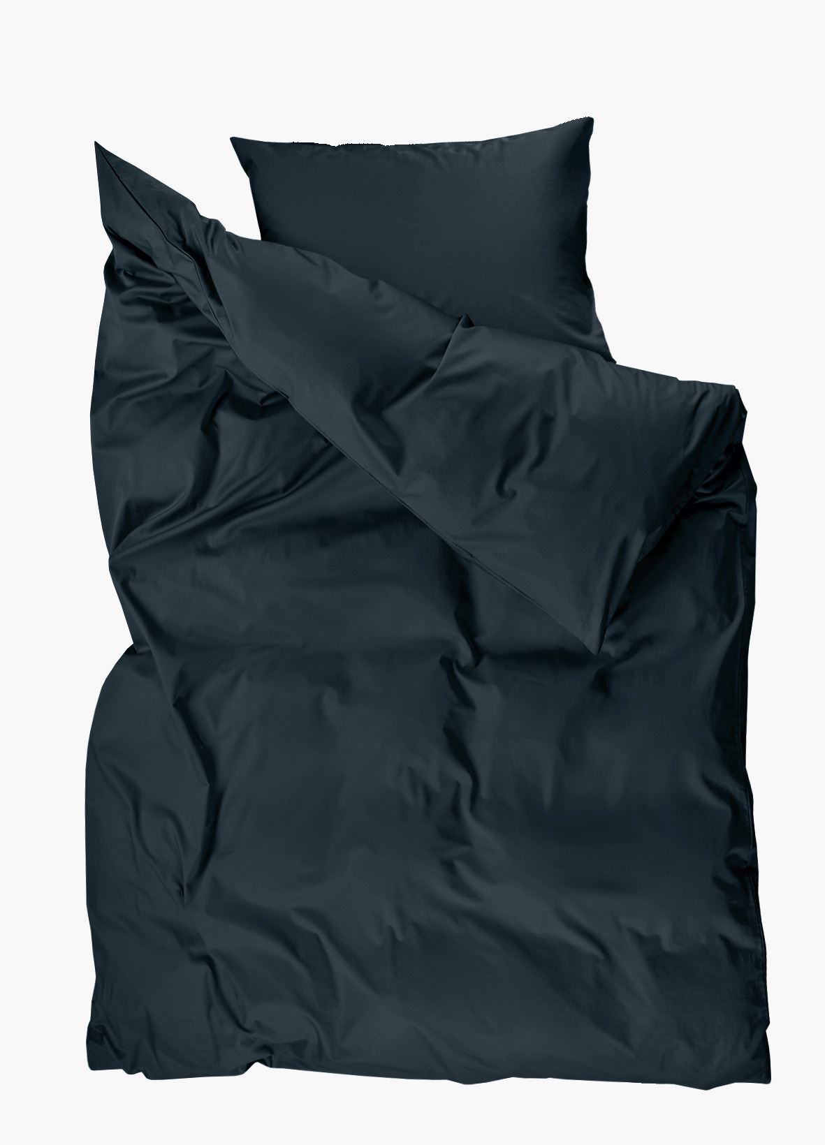 Voodipesukomplekt satiinpuuvillane tumesinine - 2