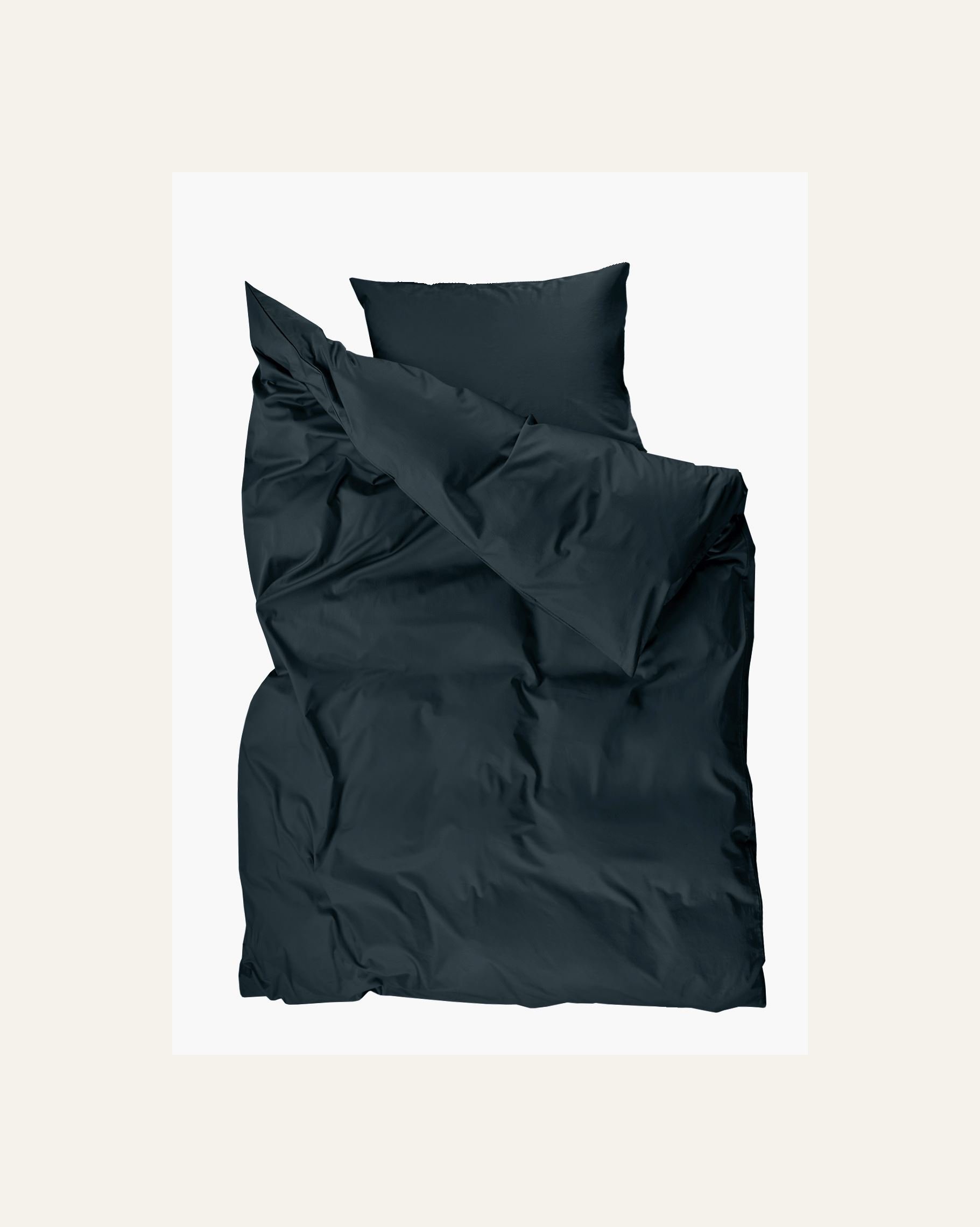 Voodipesukomplekt satiinpuuvillane tumesinine - 2