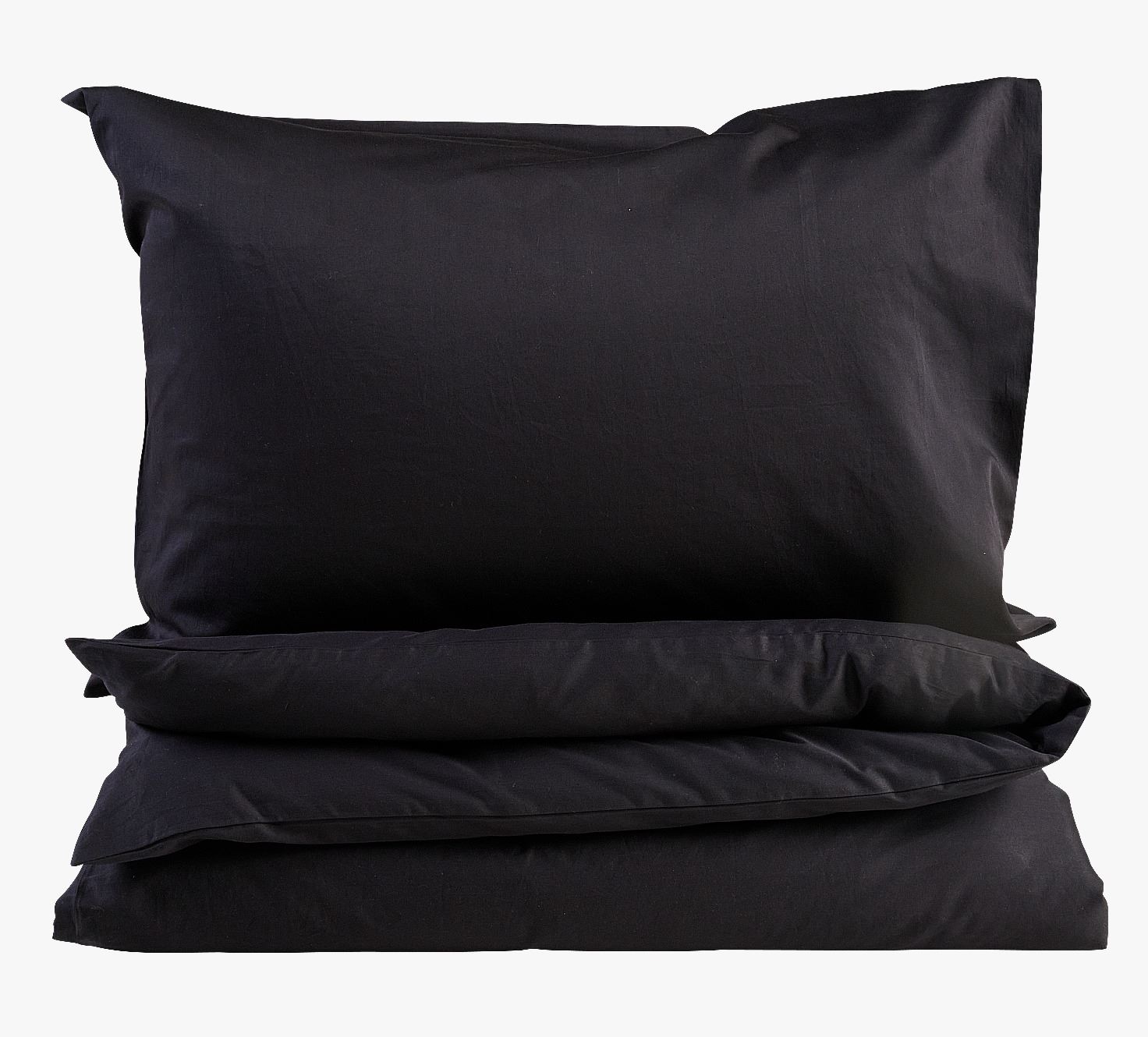 Voodipesukomplekt satiinpuuvillane must - 150x210+50x60 cm must - 1