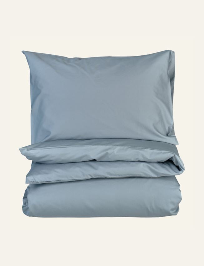 Voodipesukomplekt satiinpuuvillane sinakashall - 2