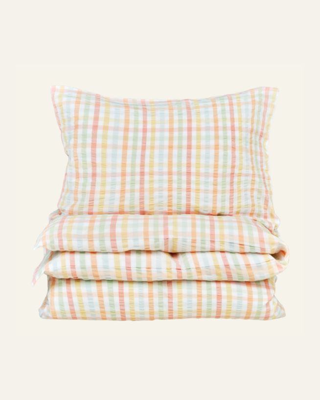 Voodipesukomplekt lõimvärvitud krepp-puuvill mitmevärviline - 230x220+50x60 cm mitmevärviline - 1