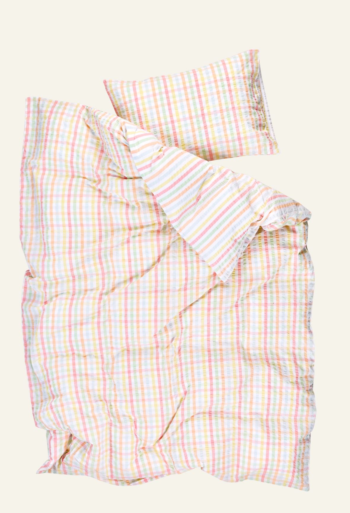 Voodipesukomplekt lõimvärvitud krepp-puuvill mitmevärviline - 3