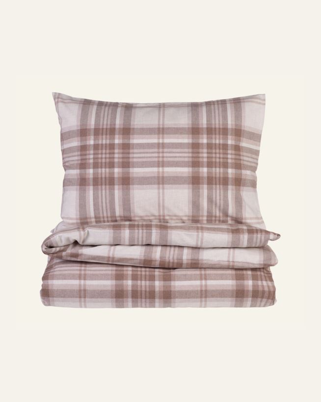 Voodipesukomplekt lõimvärvitud flanell sand - 150x210 cm/50x60 cm sand - 1
