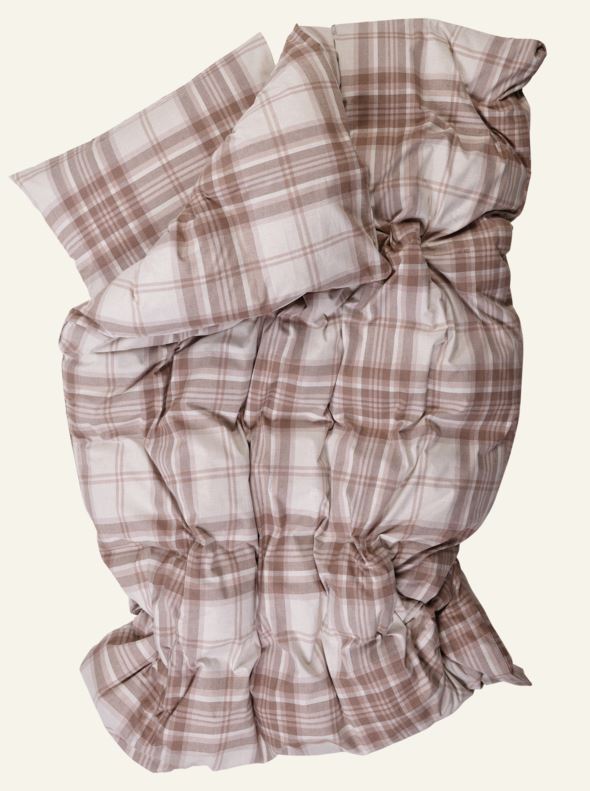 Voodipesukomplekt lõimvärvitud flanell sand - 3