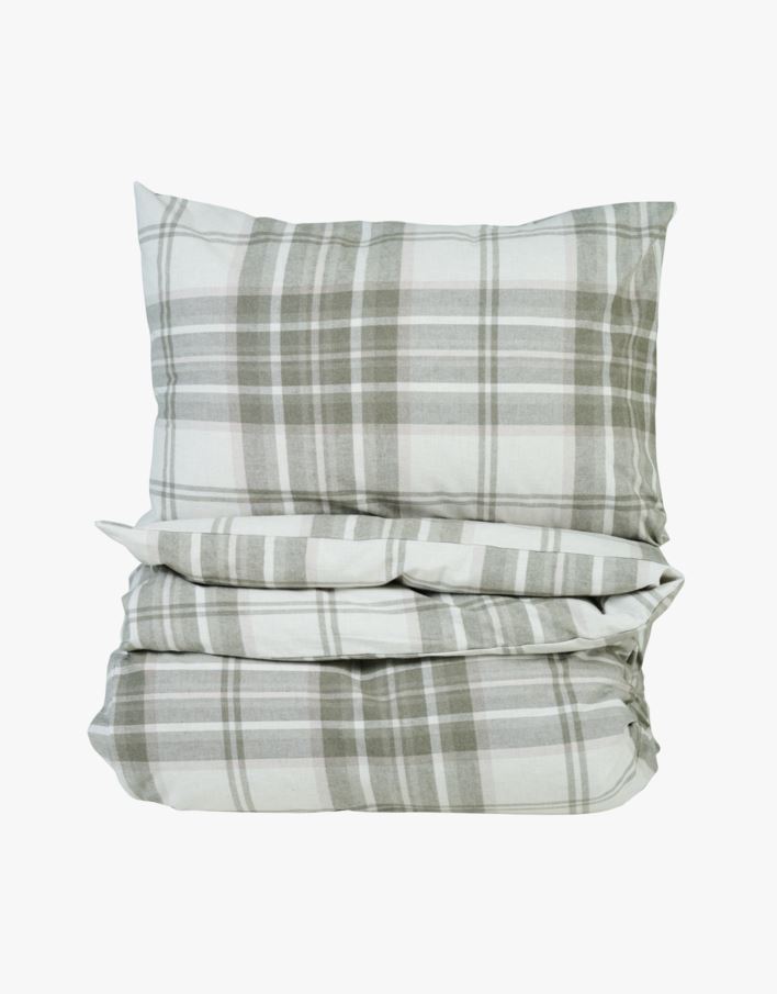 Voodipesukomplekt lõimvärvitud flanell oliiviroheline - 230x220 cm oliiviroheline - 1