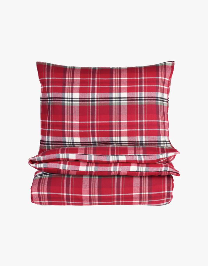 Voodipesukomplekt lõimvärvitud flanell punane - 150x210+50x60 cm punane - 1