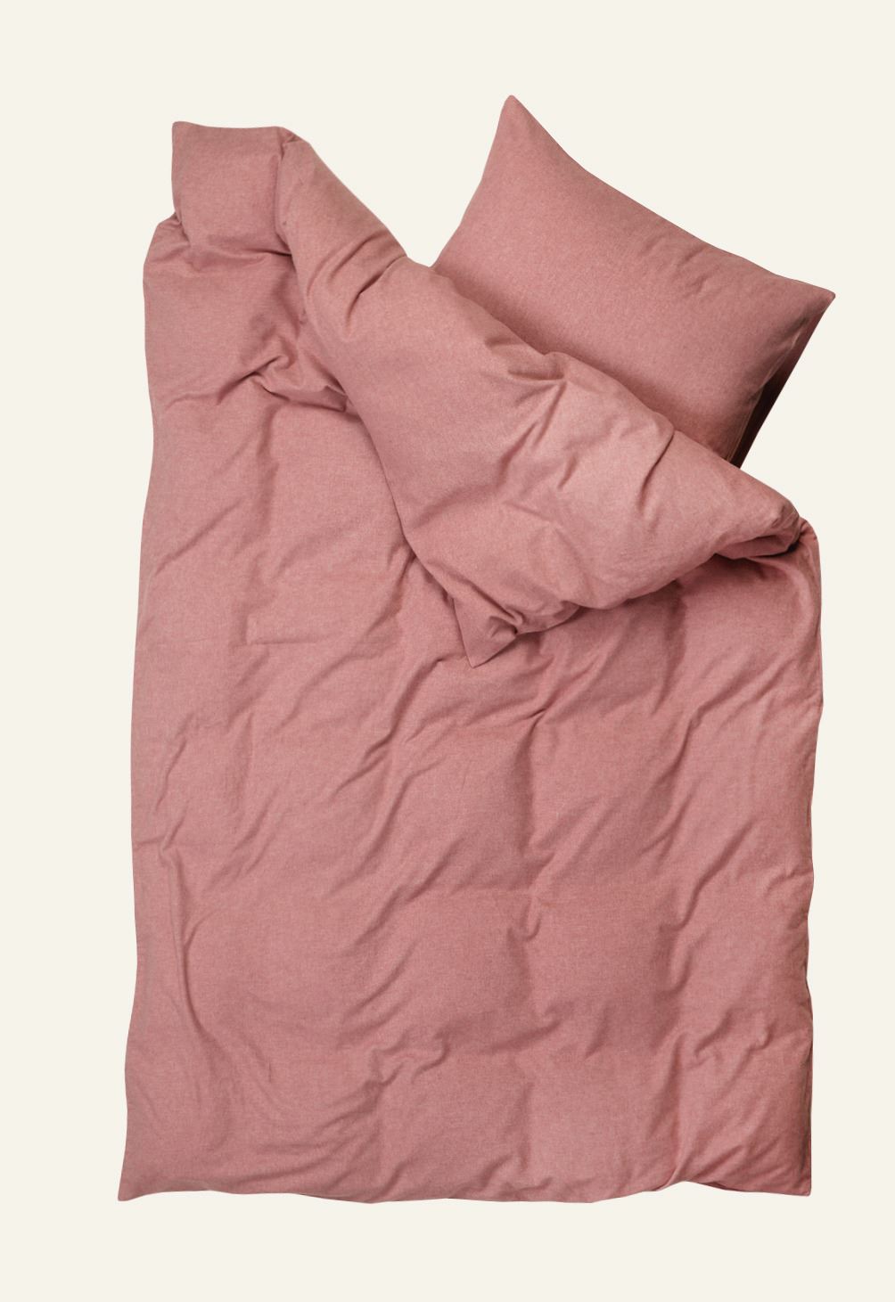 Voodipesukomplekt lõimvärvitud flanell vanaroosa - 2
