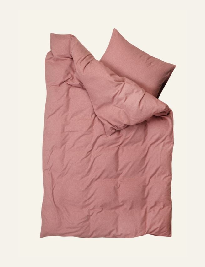 Voodipesukomplekt lõimvärvitud flanell vanaroosa - 2