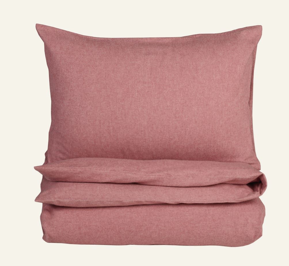 Voodipesukomplekt lõimvärvitud flanell vanaroosa - 150x210 cm vanaroosa - 1