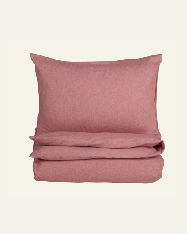 Voodipesukomplekt lõimvärvitud flanell vanaroosa - 150x210 cm vanaroosa - 1