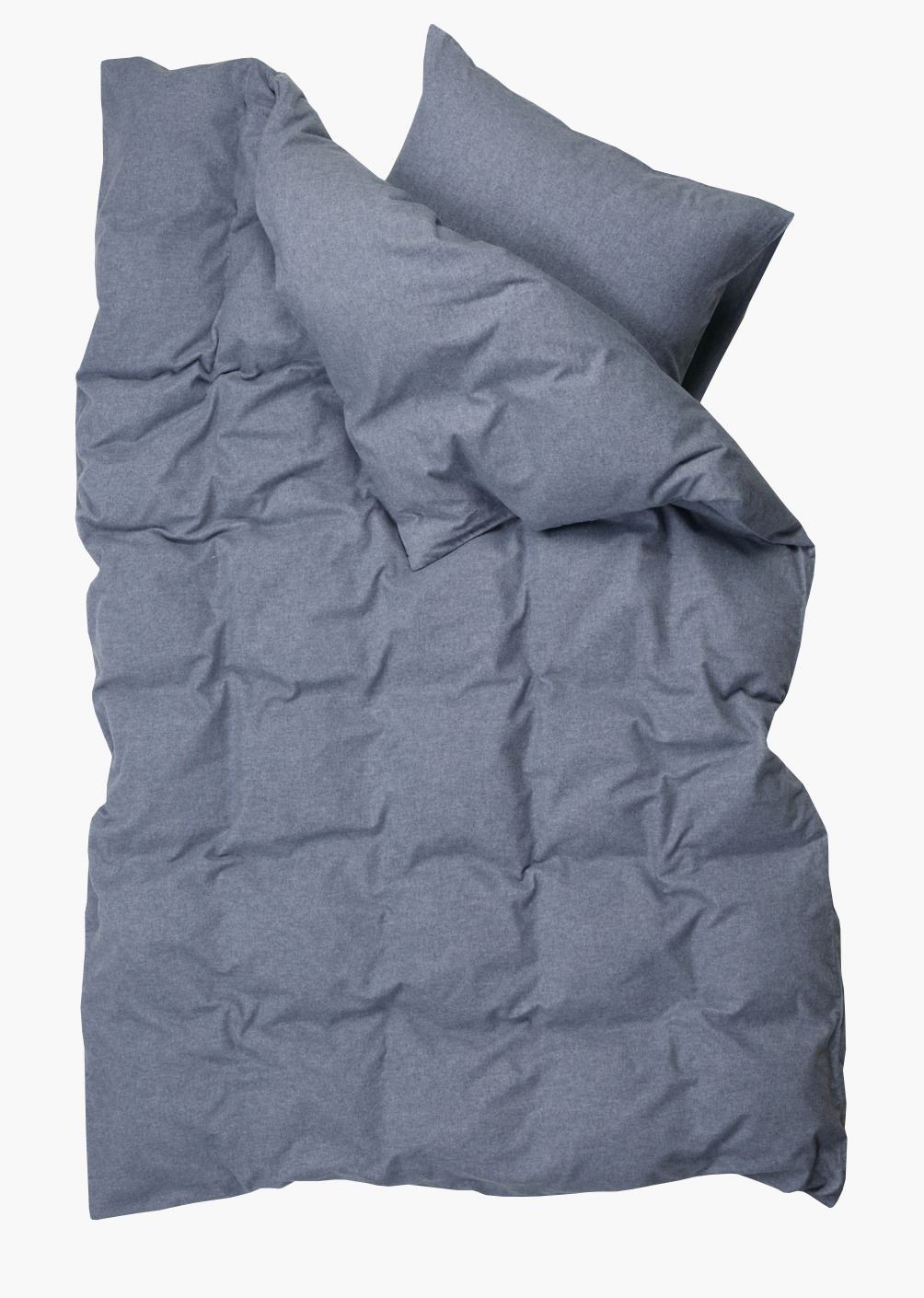 Voodipesukomplekt lõimvärvitud flanell sinakashall - 4