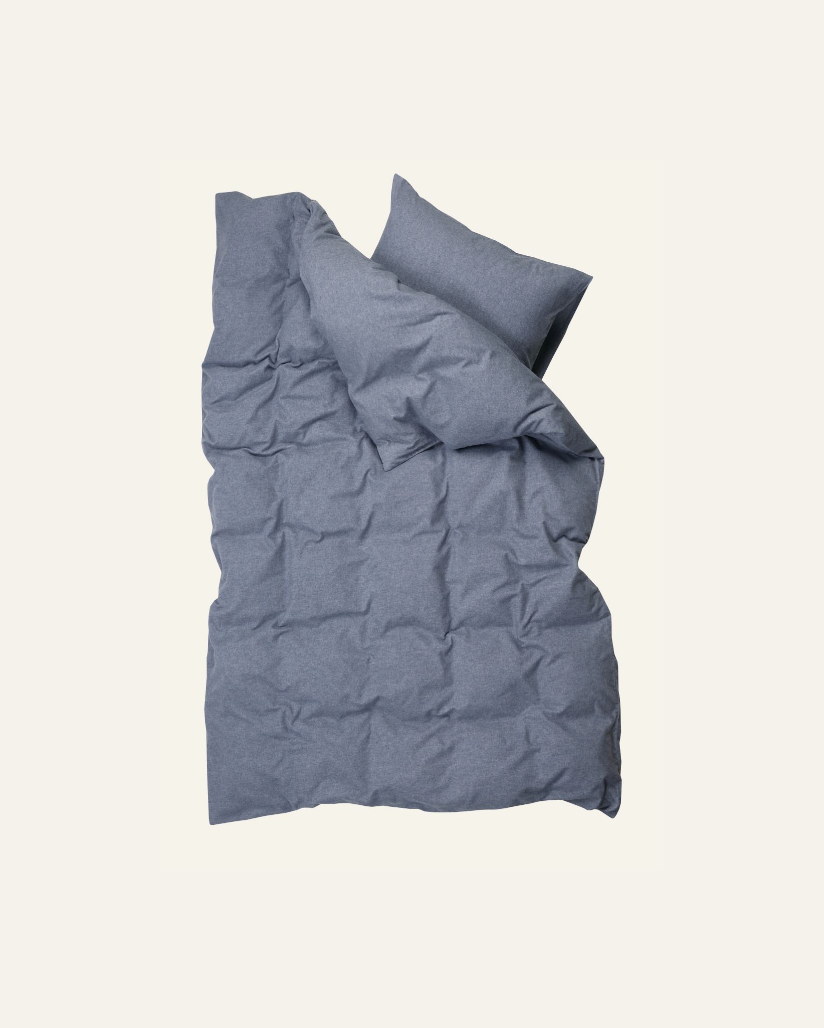 Voodipesukomplekt lõimvärvitud flanell sinakashall - 4