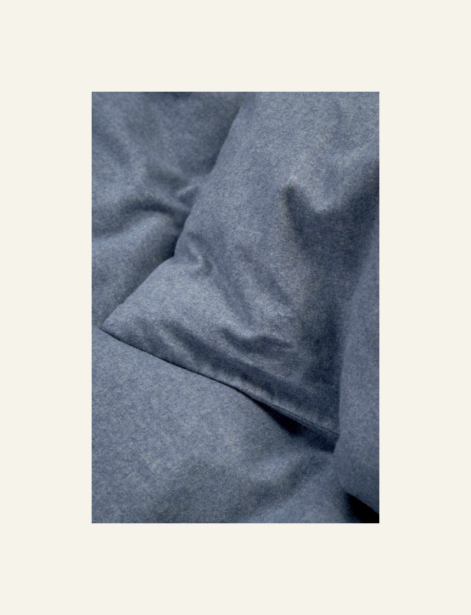 Voodipesukomplekt lõimvärvitud flanell sinakashall - 5