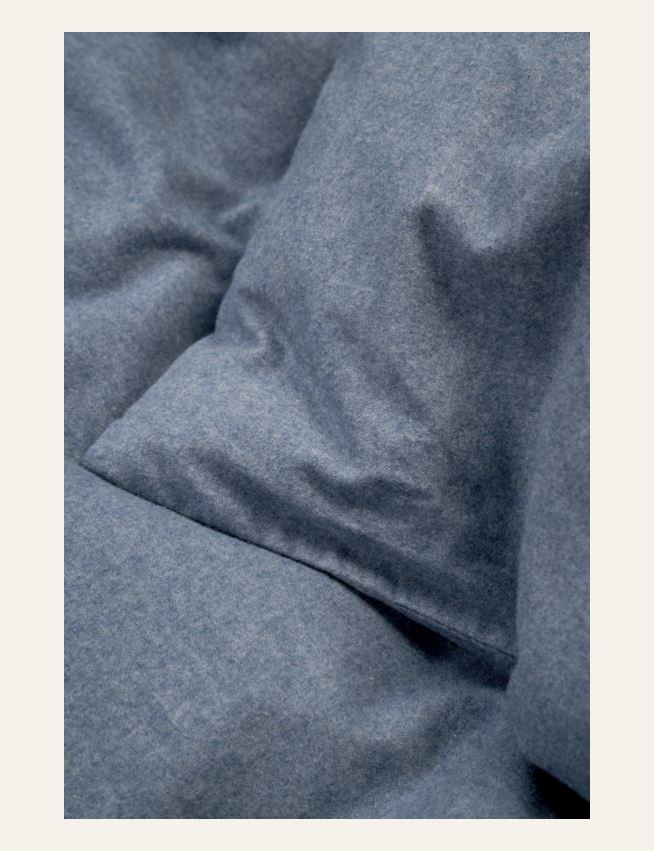 Voodipesukomplekt lõimvärvitud flanell sinakashall - 5