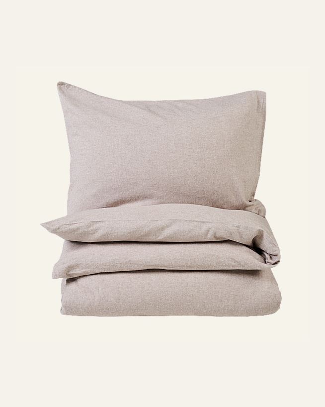 Voodipesukomplekt lõimvärvitud flanell sand - 150x210 cm sand - 1