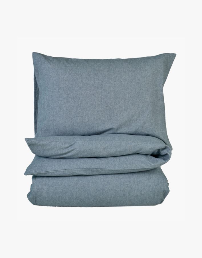 Voodipesukomplekt lõimvärvitud flanell sinakashall - 150x210+50x60 cm sinakashall - 1