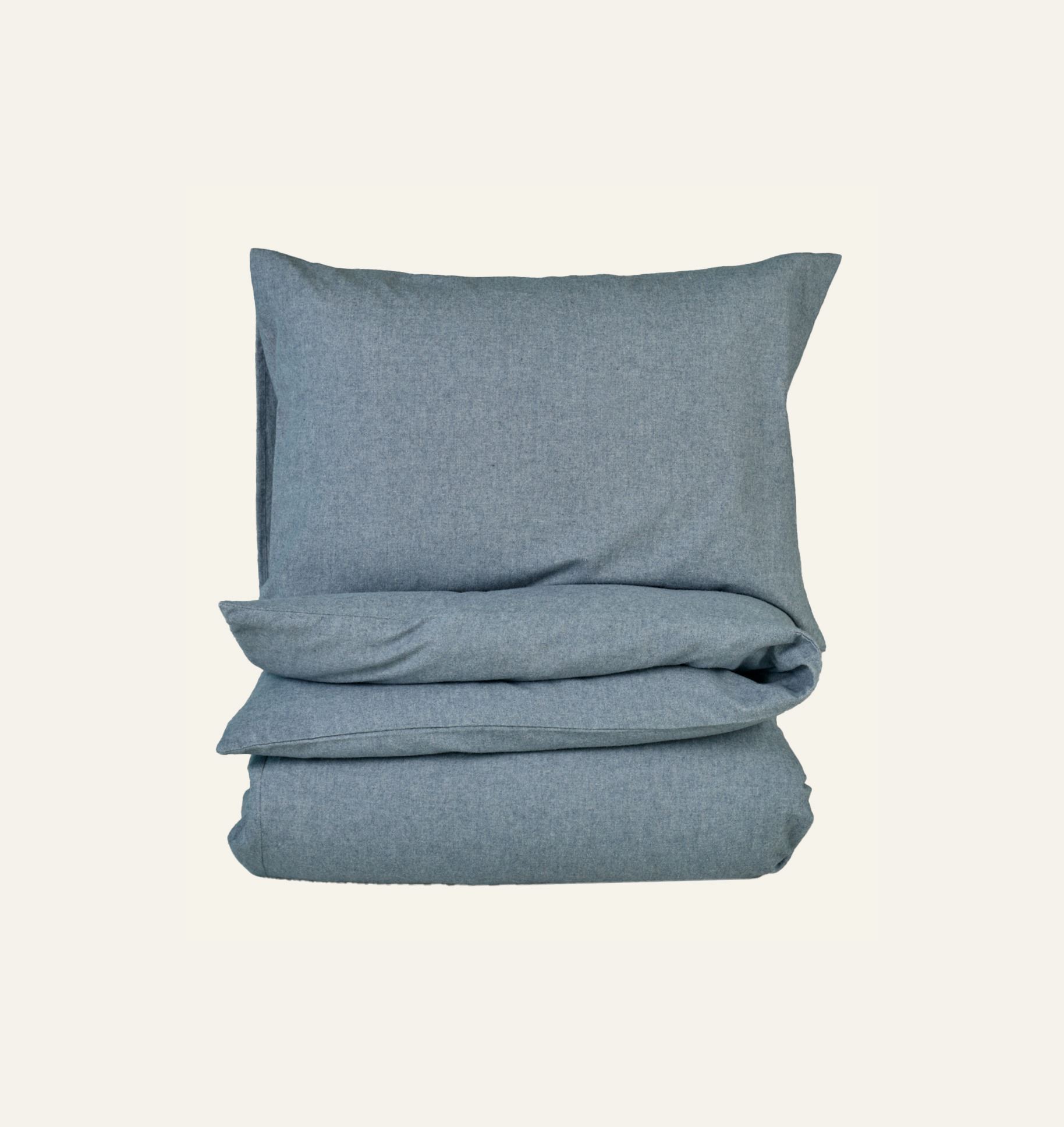 Voodipesukomplekt lõimvärvitud flanell sinakashall - 2