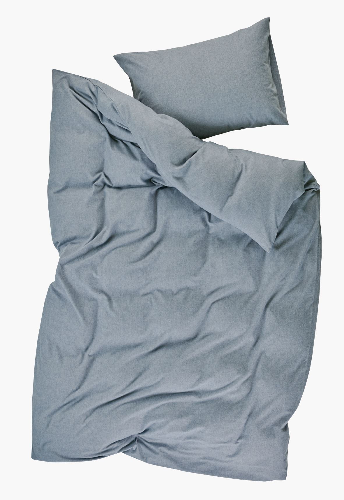 Voodipesukomplekt lõimvärvitud flanell sinakashall - 6