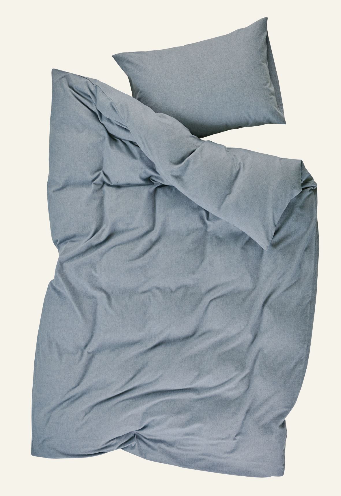 Voodipesukomplekt lõimvärvitud flanell sinakashall - 6