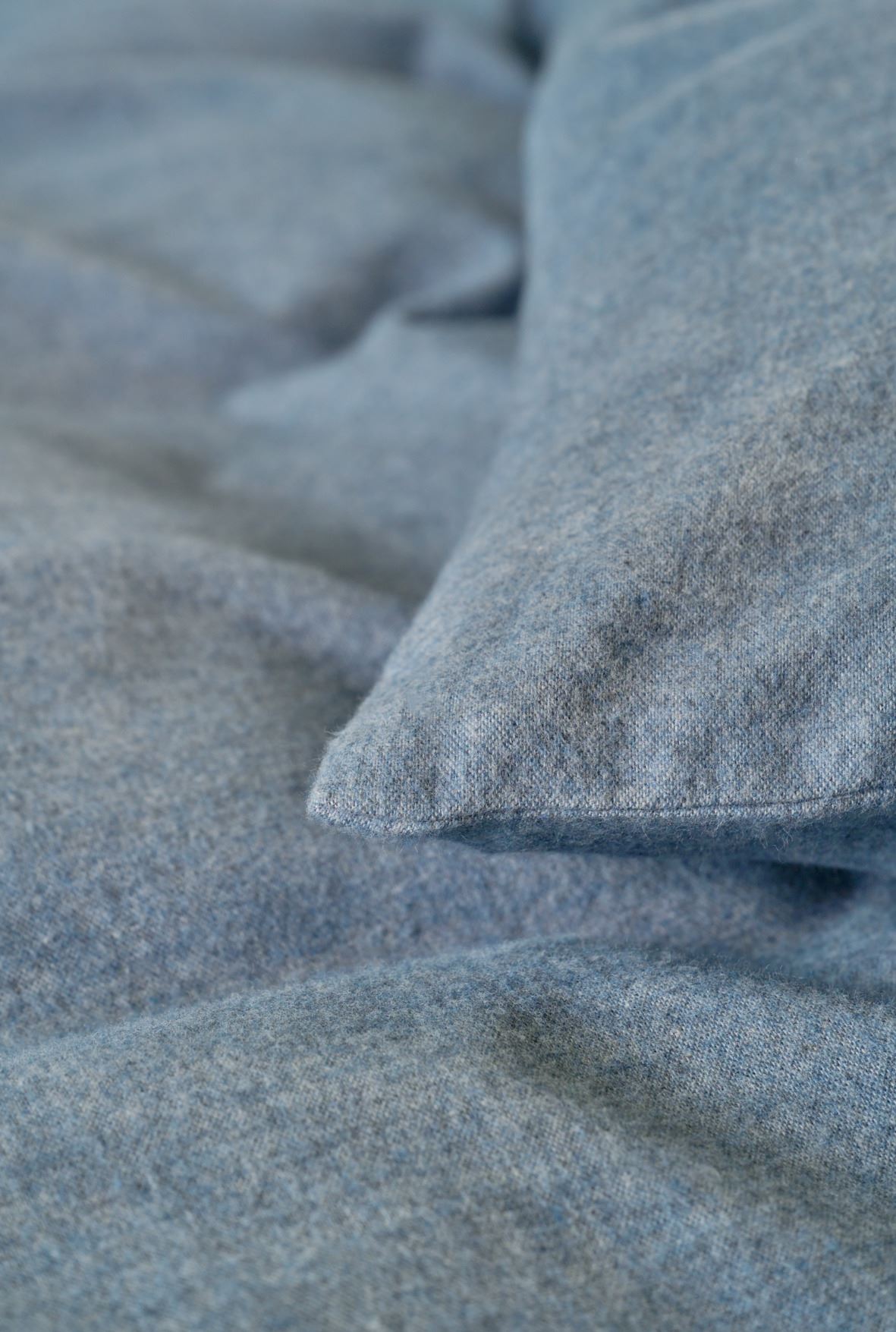 Voodipesukomplekt lõimvärvitud flanell sinakashall - 9