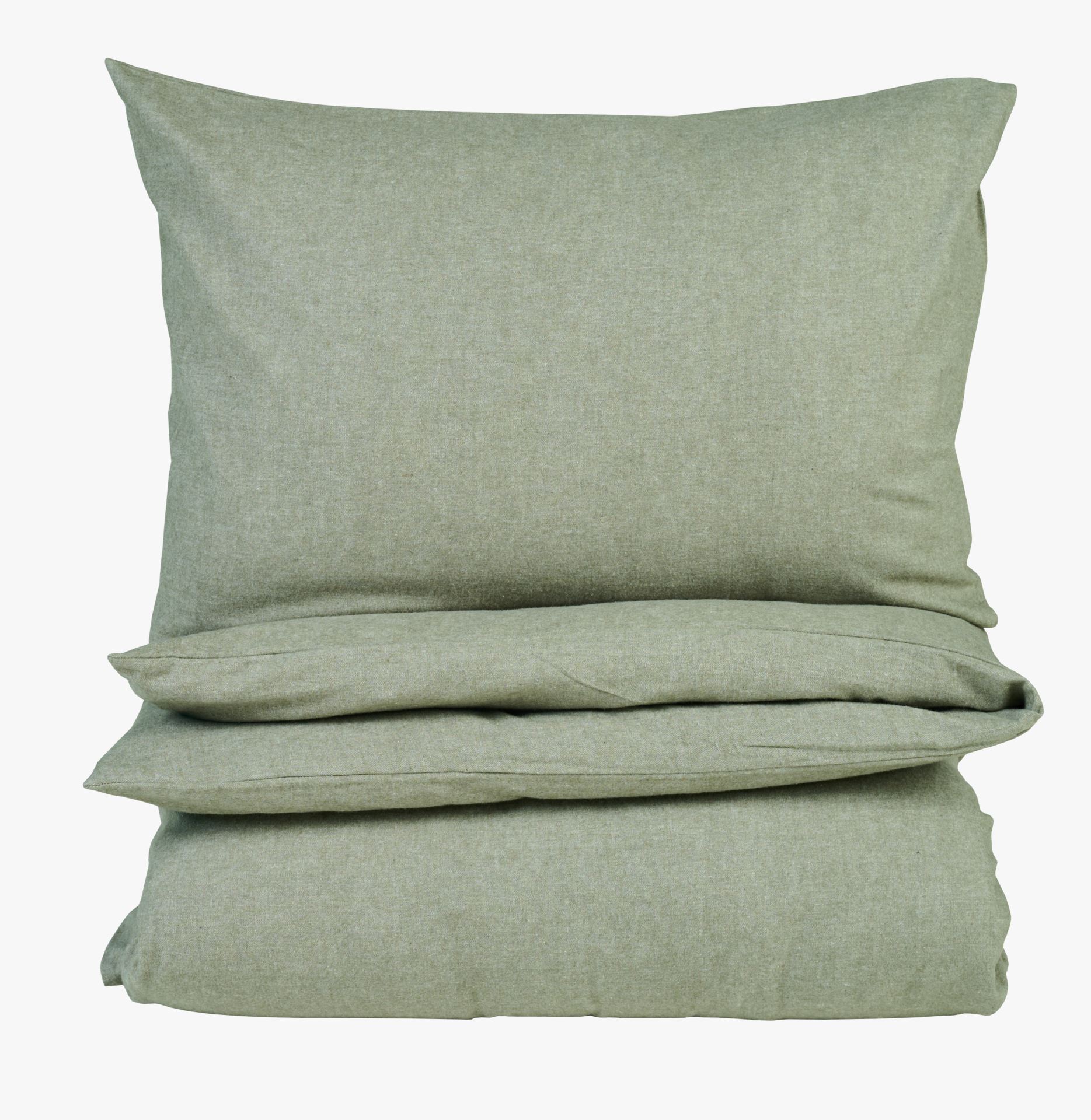 Voodipesukomplekt lõimvärvitud flanell oliiviroheline - 230x220 cm oliiviroheline - 1