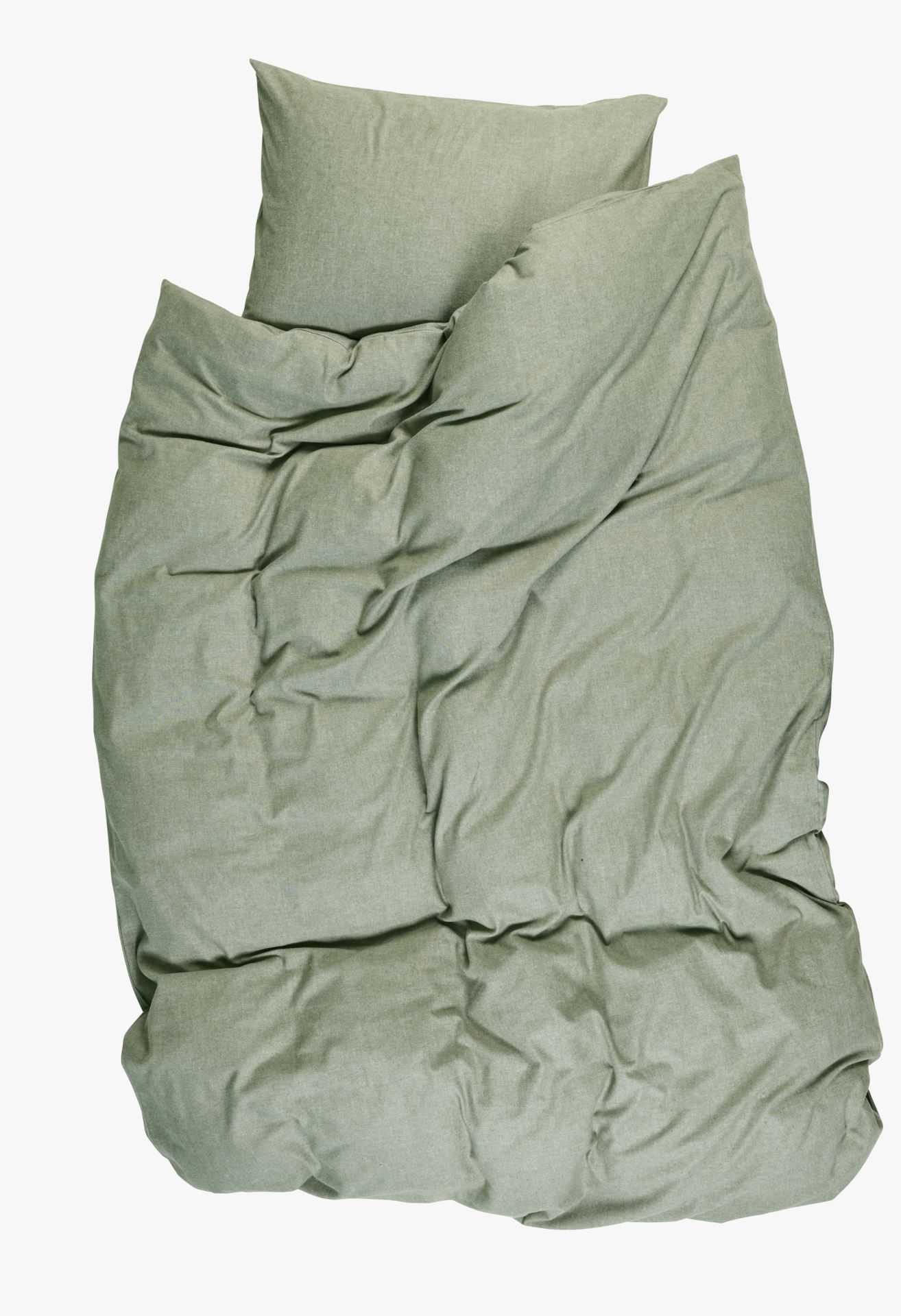 Voodipesukomplekt lõimvärvitud flanell oliiviroheline - 4