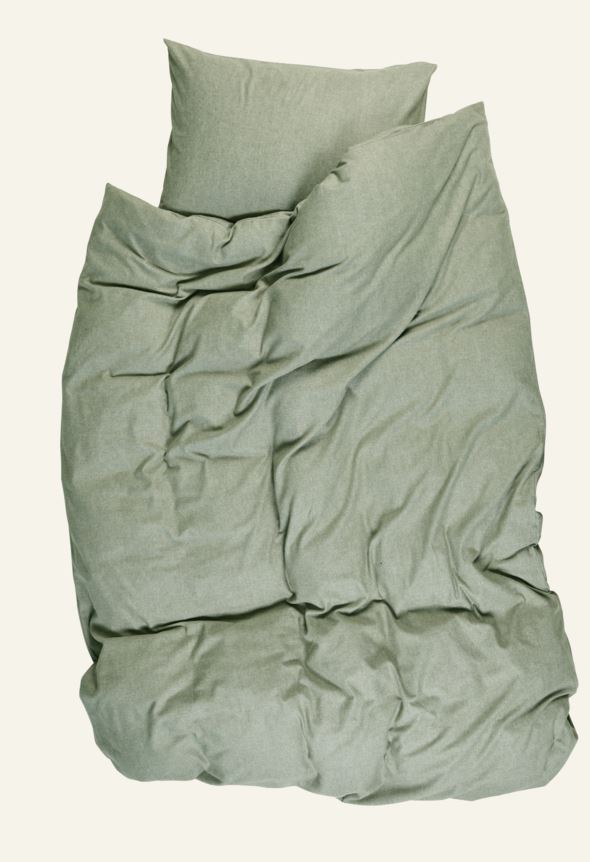 Voodipesukomplekt lõimvärvitud flanell oliiviroheline - 4