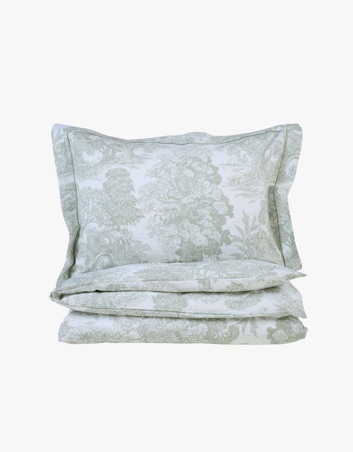 Voodipesukomplekt perkalpuuvillast oliiviroheline - 150x210 cm oliiviroheline - 1