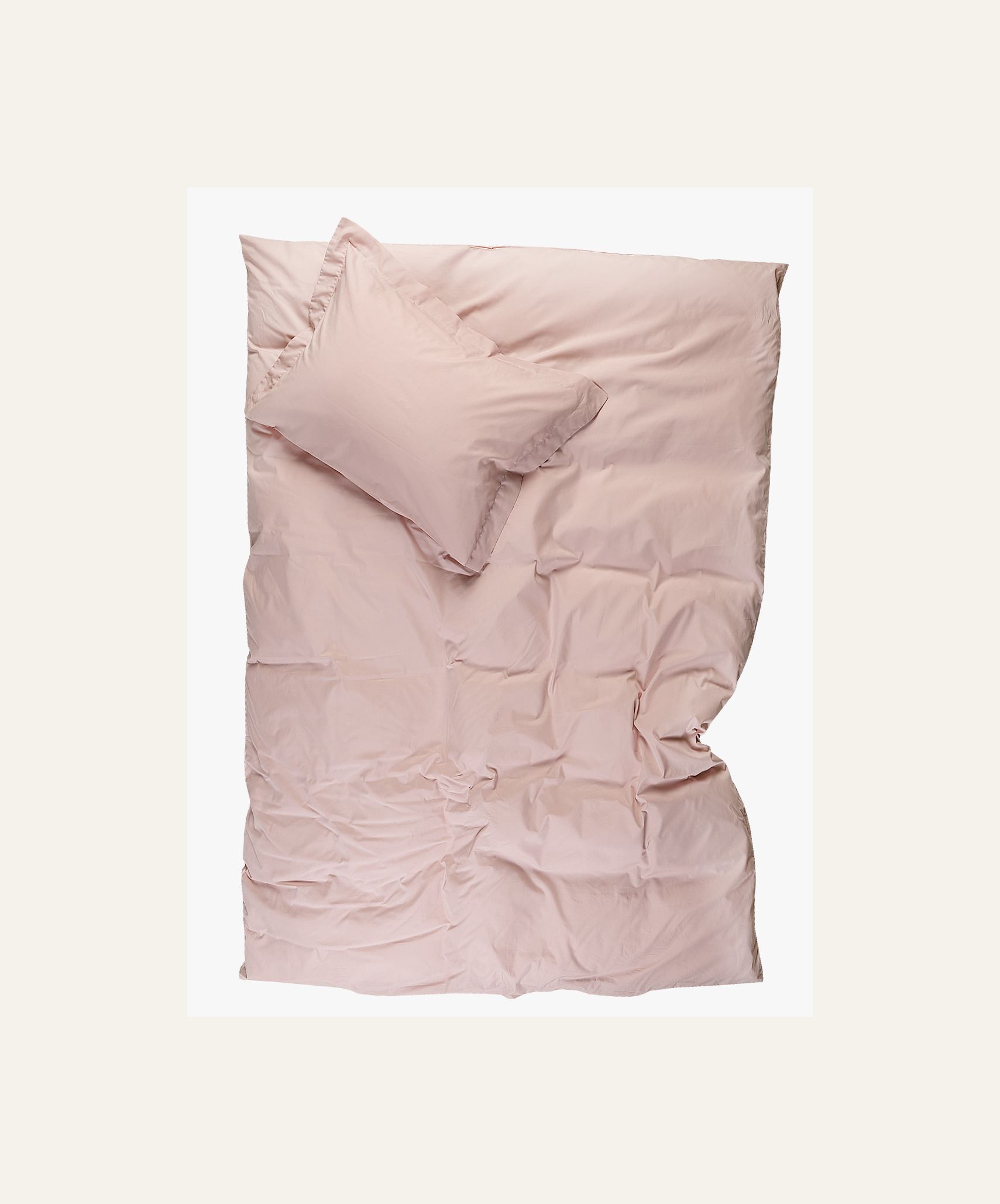 Voodipesukomplekt perkalpuuvillast heleroosa - 2