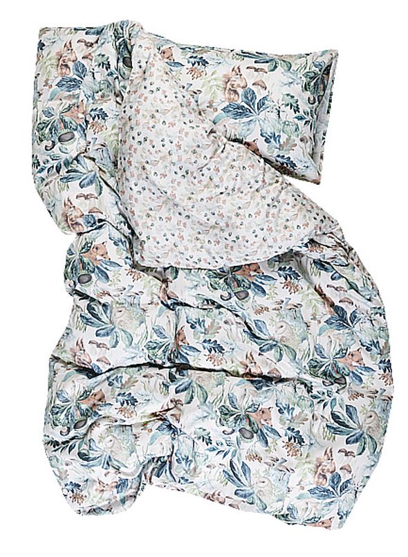 Voodipesukomplekt satiinpuuvillane mitmevärviline/beez - 150x210 cm mitmevärviline/beez - 1