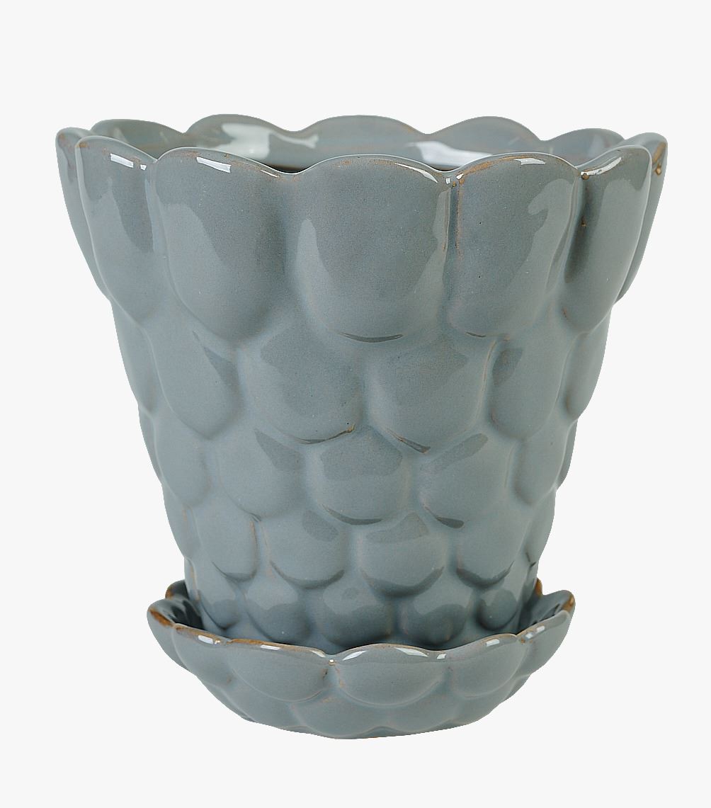 Lillepott sinakashall - 16x16x15,5 cm sinakashall - 1