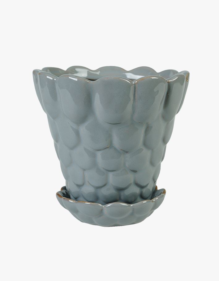 Lillepott sinakashall - 16x16x15,5 cm sinakashall - 1