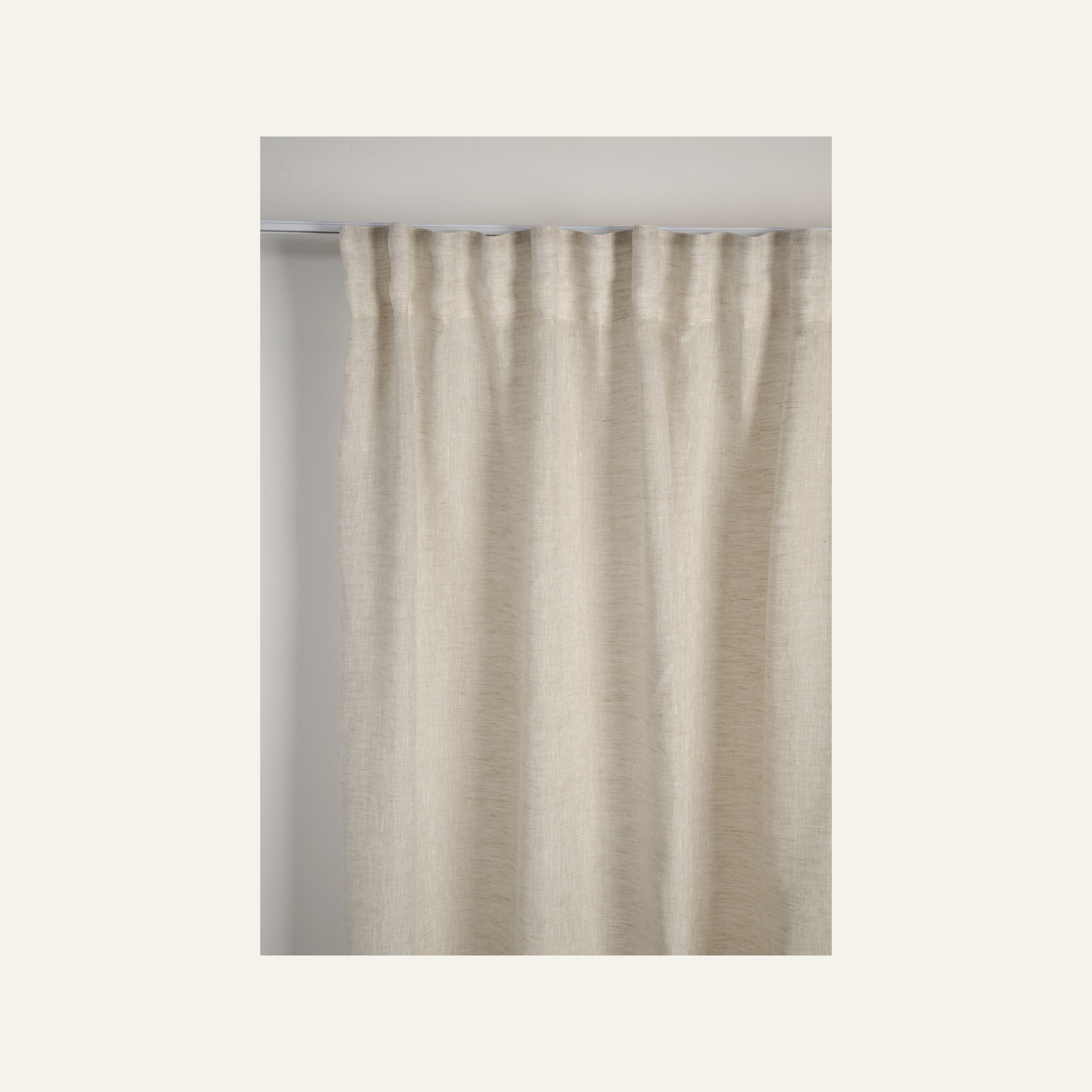 Eriti lai linane kardin naturaalne toon - 3