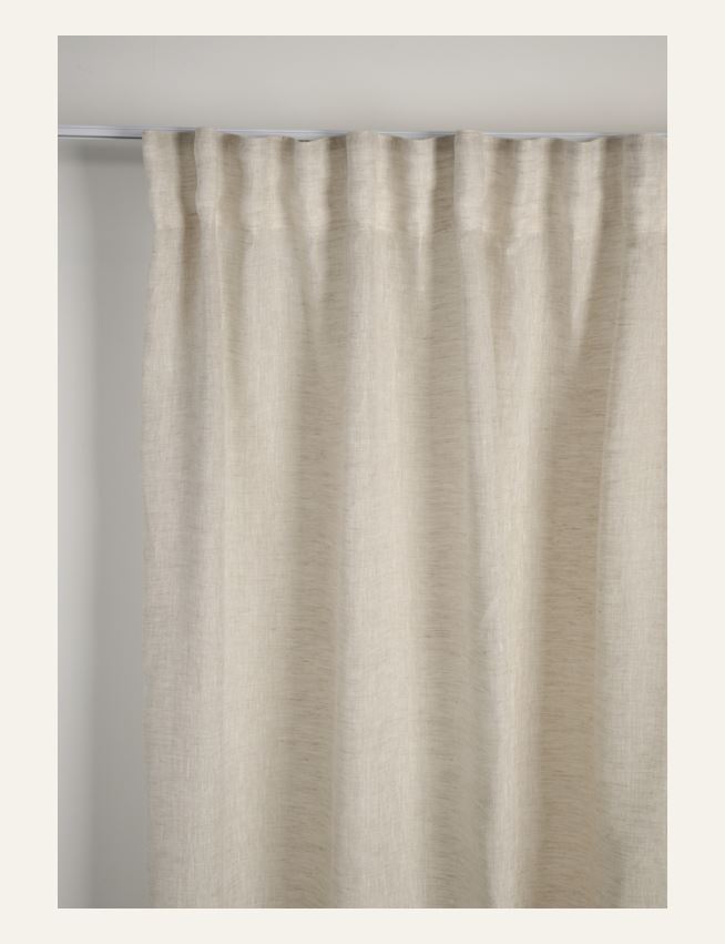 Eriti lai linane kardin naturaalne toon - 3