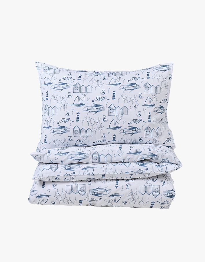 Voodipesukomplekt puuvillane tumesinine - 150x210 cm tumesinine - 1