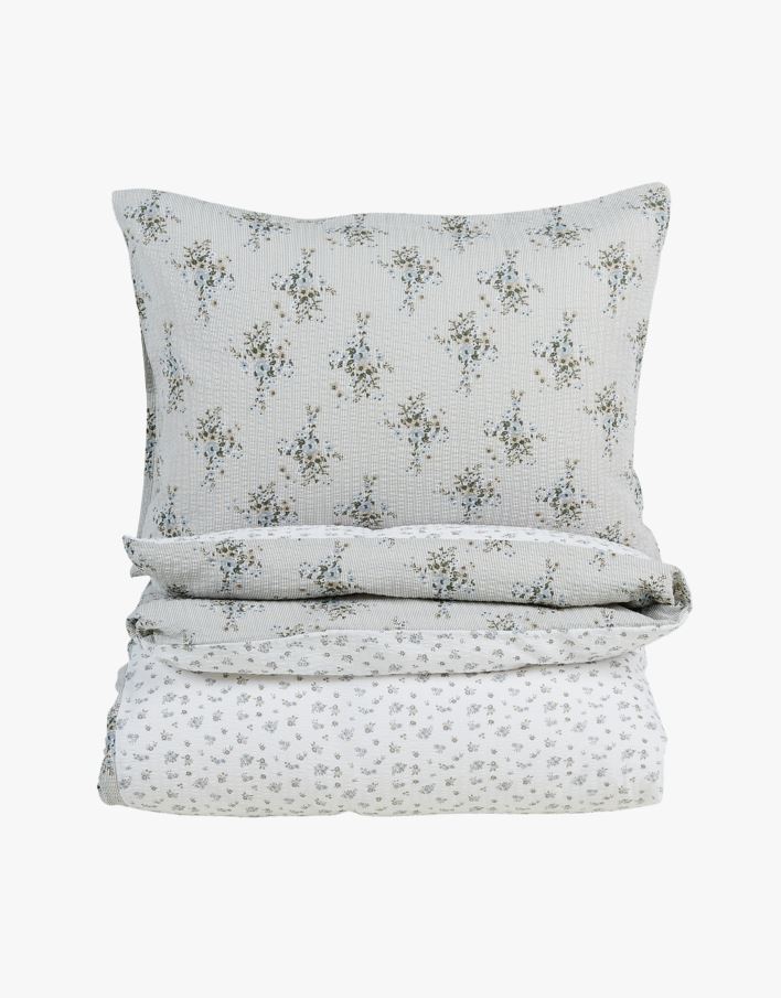 Voodipesukomplekt krepp-puuvillane mitmevärviline/sinine - 150x210 cm mitmevärviline/sinine - 1