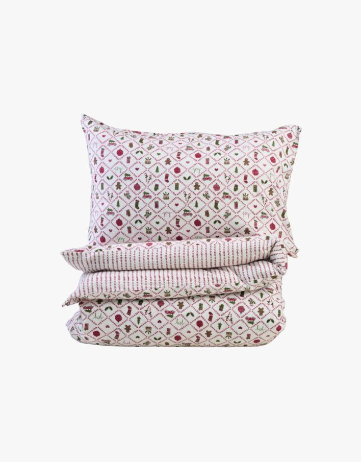 Flanell voodipesukomplekt punane - 150x210+50x60 cm punane - 1