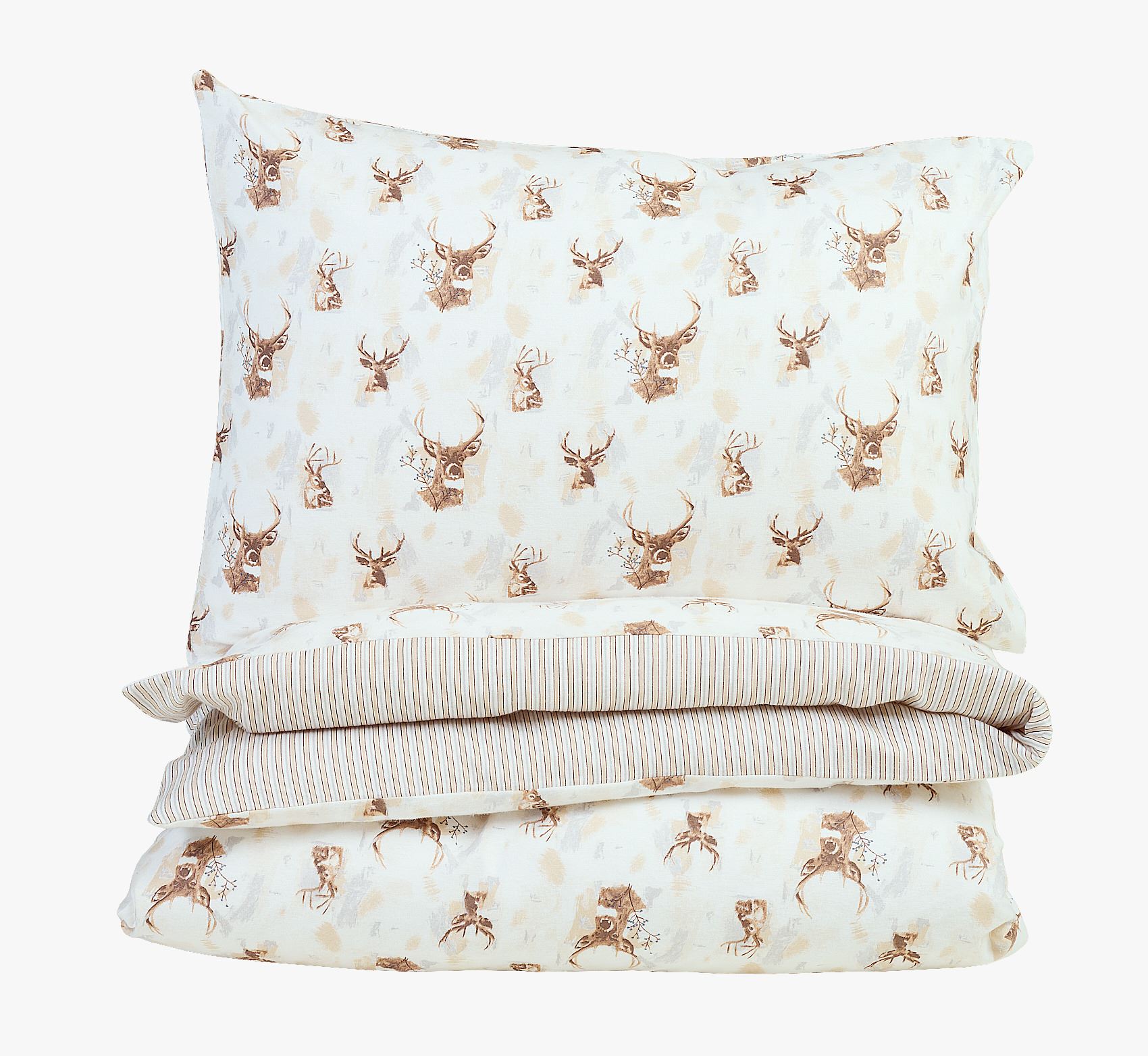 Flanell voodipesukomplekt pruun - 150x210+50x60 cm pruun - 1