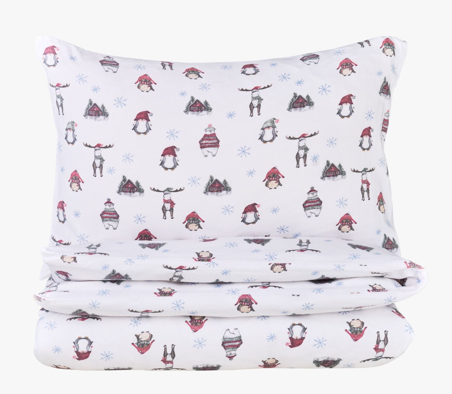 Flanell voodipesukomplekt punane - 150x210+50x60 cm punane - 1