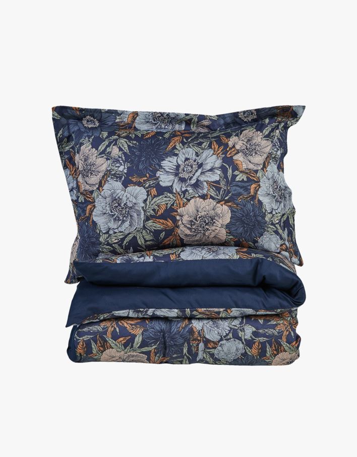 Voodipesukomplekt satiinpuuvillane tumesinine - 150x210 cm tumesinine - 1