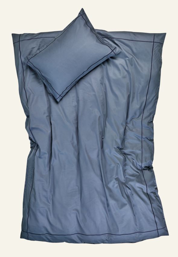 Voodipesukomplekt satiinpuuvillane udusinine - 3