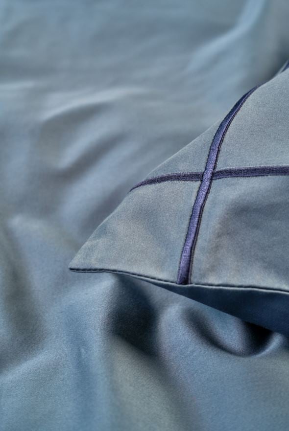 Voodipesukomplekt satiinpuuvillane udusinine - 2