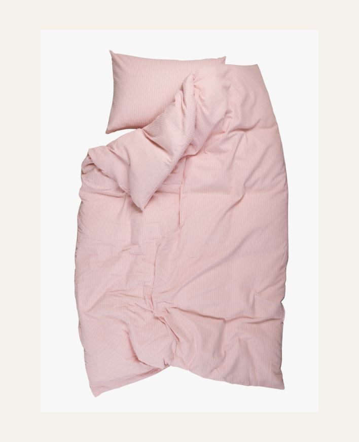 Voodipesukomplekt krepp-puuvillane roosa - 150x210 cm roosa - 1