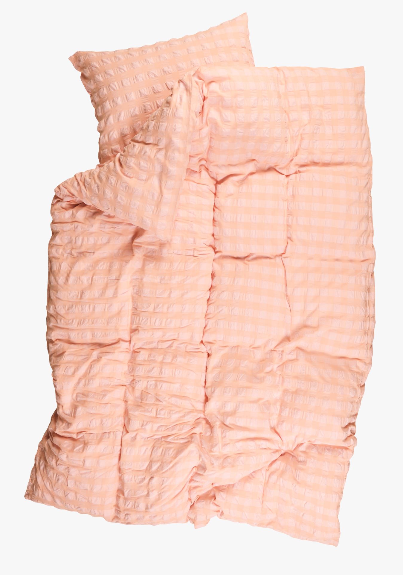 Voodipesukomplekt lõimvärvitud krepp-puuvill korall - 4